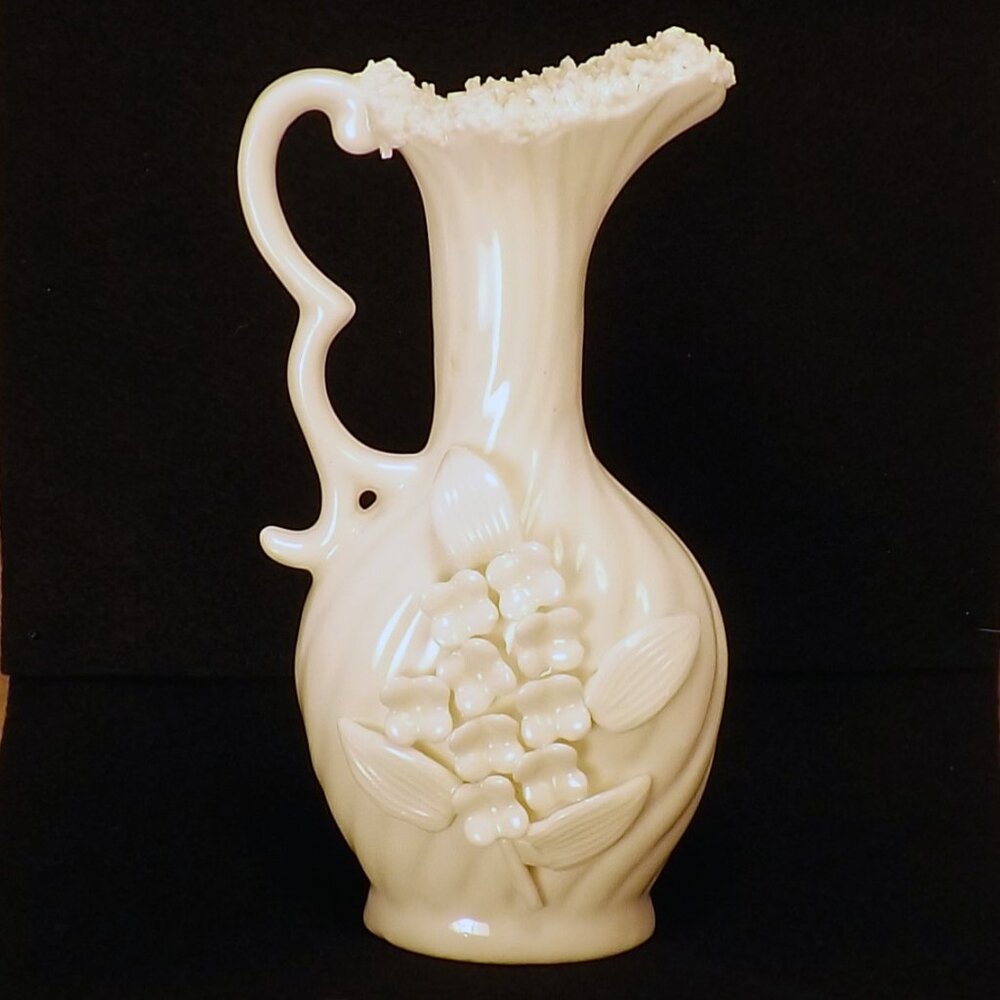 Lenwile China Ardalt Japan, Porcelain, Pitcher/Vase 3D Floral Design